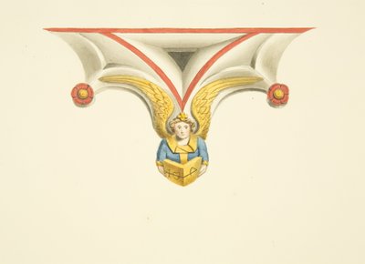 Jeden z wierzchołków grobowca Canynges w St Mary Redcliffe (akwarela na papierze) autorstwa Joseph Manning