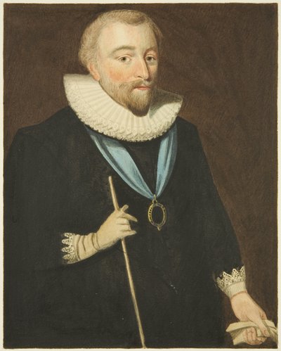 Portret w Council House Richarda Westona, hrabiego Portland (ołówek i akwarela na papierze) autorstwa Joseph Manning