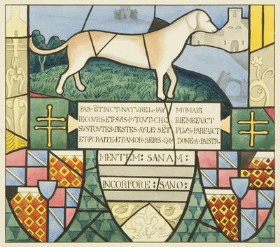 Witraż w kościele św. Marka - herb heraldyczny (akwarela na papierze) autorstwa Joseph Manning