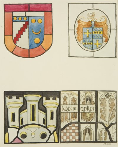 Witraż w oknie kaplicy tkaczy w kościele świątynnym (akwarela na papierze) autorstwa Joseph Manning