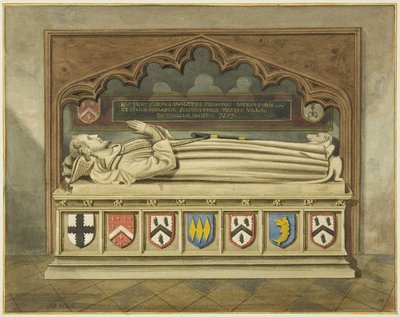 Grób Waltera Framptona w kościele św. Jana (akwarela na papierze) autorstwa Joseph Manning