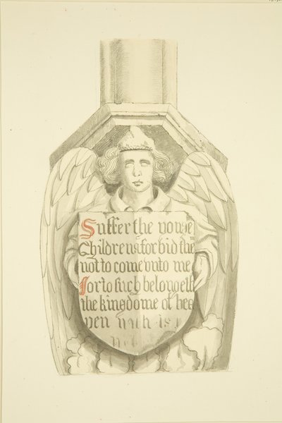 Kratownica na filarze w kącie południowo-zachodnim, w pobliżu organów St Mary Redcliffe (akwarela na papierze) autorstwa Joseph Manning