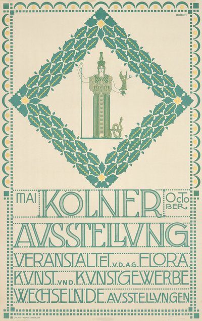 Plakat na Festiwal Sztuki w Kolonii 1905, 1905 autorstwa Joseph Maria Olbrich