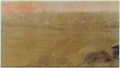 Sylwetka miasta Darmstadt z wieżą ślubną autorstwa Joseph Maria Olbrich