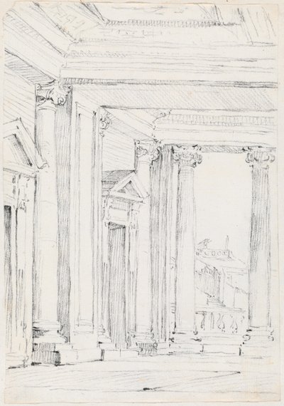 Portyk Palazzo Nuovo, na Campidoglio autorstwa Joseph Marie Vien