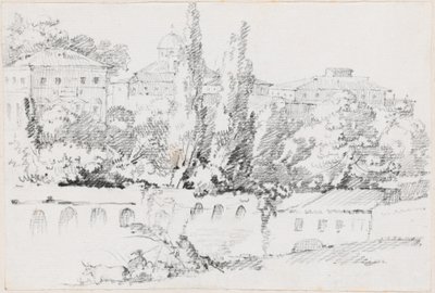 Mury Rzymu z Santa Maria del Popolo w oddali autorstwa Joseph Marie Vien