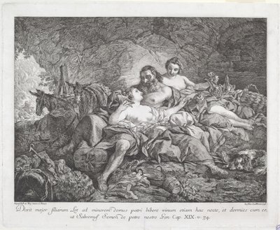 Lot i jego córki autorstwa Joseph Marie Vien after Jean François de Troy