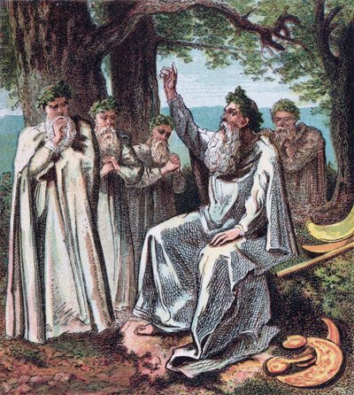 Druidzi z: Pictures of English History, 1868 autorstwa Joseph Martin Kronheim