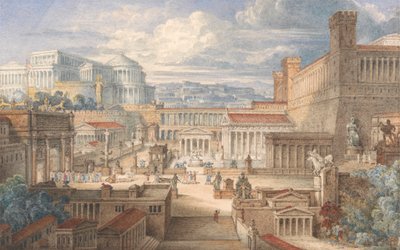 Scena w starożytnym Rzymie: miejsce dla Tytusa Andronika, I, II autorstwa Joseph Michael Gandy