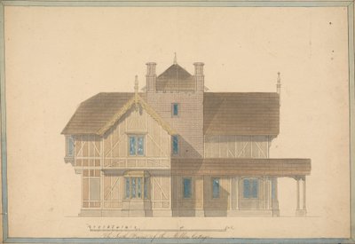 Domek Millera w Chatsworth: elewacja frontu południowego autorstwa Joseph Michael Gandy