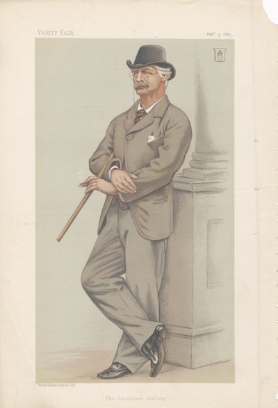 Coutts Lindsay, The Grosvenor Gallery z Vanity Fair 3 lutego 1883 (chromolitografia) autorstwa Joseph Middleton Jopling