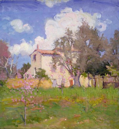 Ogród przy domku (olej na płótnie) autorstwa Joseph Milner Kite