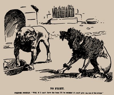 Bez walki. Karykatura o incydencie w Faszodzie, 1898. autorstwa Joseph Morewood Staniforth