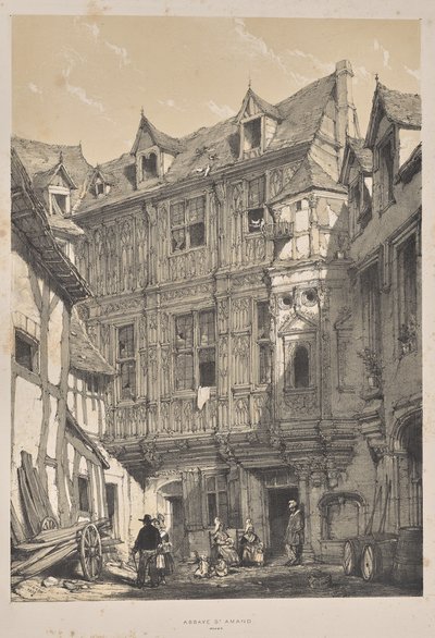 Architektura średniowiecza: Abbaye St. Amand, Rouen autorstwa Joseph Nash