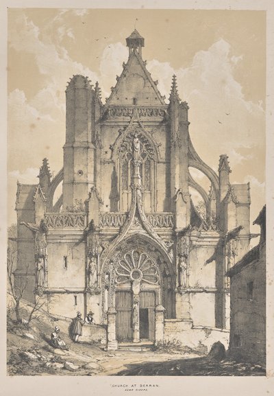 Architektura średniowiecza: Kościół w Serran, niedaleko Gisore autorstwa Joseph Nash