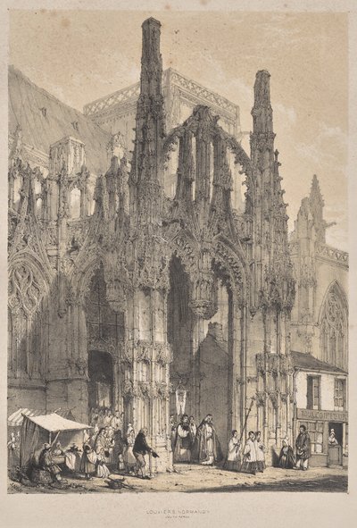 Architektura średniowiecza: Louviers, Normandia, Południowa Ganek autorstwa Joseph Nash