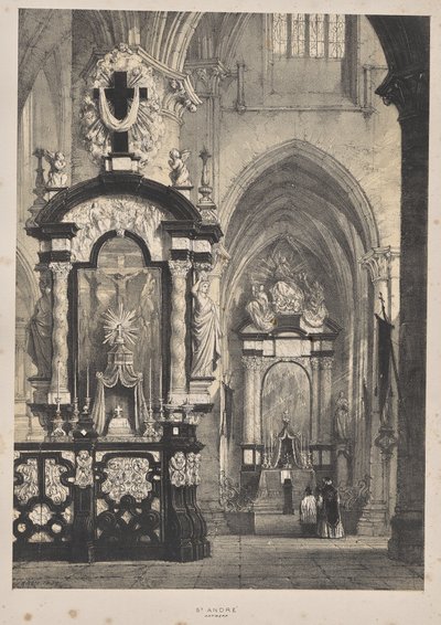 Architektura średniowiecza: St. Andre, Antwerpia autorstwa Joseph Nash