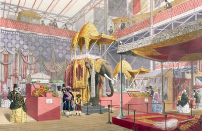 Crystal Palace, Dwór Indyjski, wyd. Dickinson Bros. (kolorowa lito) autorstwa Joseph Nash