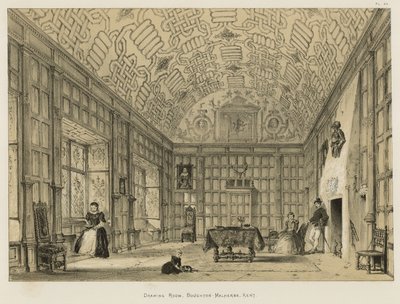 Salon, Boughton-Malherbe, Kent autorstwa Joseph Nash