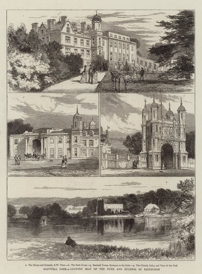 Eastwell Park, wiejska siedziba księcia i księżnej Edynburga autorstwa Joseph Nash