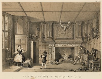 Kominek w Gate-House, Kenilworth, Warwickshire autorstwa Joseph Nash