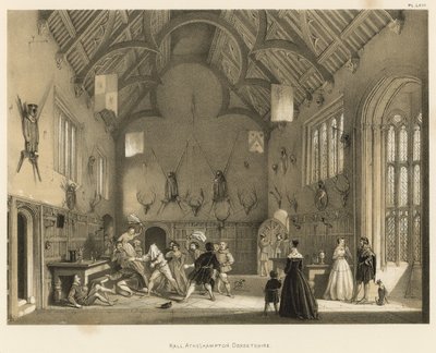 Hall, Athelhampton, Dorsetshire autorstwa Joseph Nash