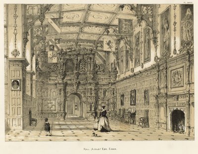 Hall, Audley End, Essex autorstwa Joseph Nash