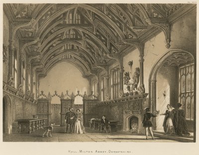 Hall, Opactwo Milton, Dorsetshire autorstwa Joseph Nash