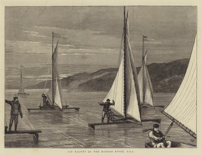 Jachty lodowe na rzece Hudson, USA autorstwa Joseph Nash