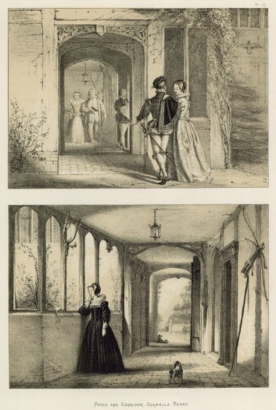 Ganek i korytarz, Ockwells, Berks autorstwa Joseph Nash