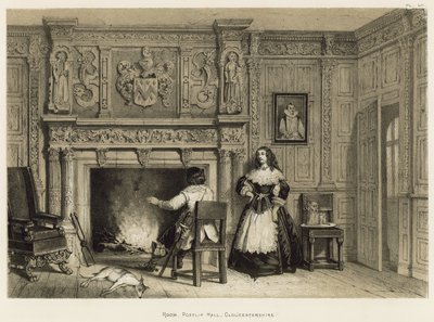 Pokój, sala Postlip, Gloucestershire autorstwa Joseph Nash