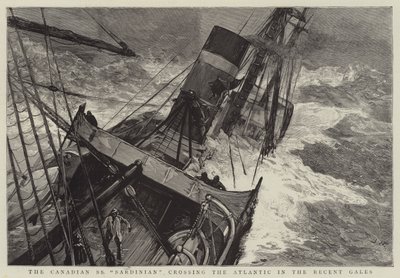 Kanadyjski SS Sardinian przekraczający Atlantyk podczas ostatnich wichur autorstwa Joseph Nash