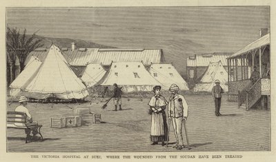 Szpital Wiktorii w Suezie, w którym leczono rannych z Sudanu autorstwa Joseph Nash