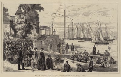 Sezon żeglarski, Royal Yacht Club House, Cowes autorstwa Joseph Nash