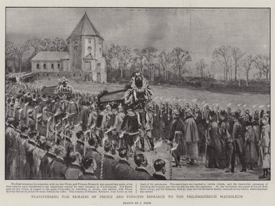 Przeniesienie szczątków księcia i księżnej Bismarck do Mauzoleum Friedrichsruh autorstwa Joseph Nash