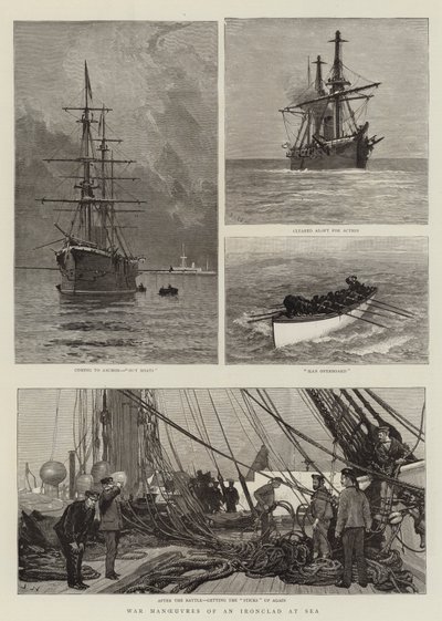 Manewry wojenne pancernika na morzu autorstwa Joseph Nash