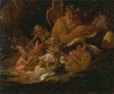 Puck i wróżki, ze "Snu nocy letniej" autorstwa Joseph Noel Paton