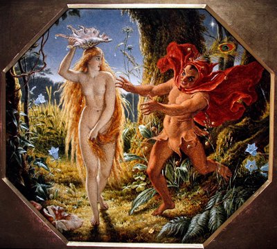 Puck i wróżka (olej na karcie) autorstwa Joseph Noel Paton