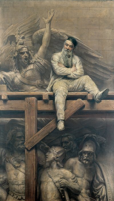 Francois Rude pracujący na Łuku Triumfalnym, 1893 autorstwa Joseph-Noel Sylvestre