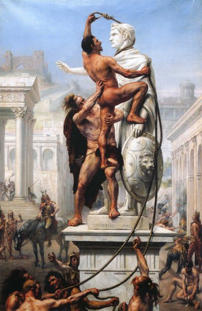 Sack of Rome przez Wizygotów w 410, 1890 autorstwa Joseph-Noel Sylvestre