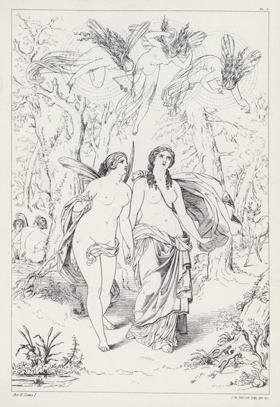 Shelleys Prometheus Unbound, akt II, scena 1 autorstwa Joseph Noel after Paton