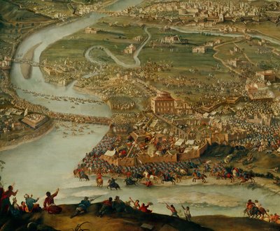 Wojna o sukcesję hiszpańską: Książę Eugeniusz Sabaudzki uwalnia włoskie Turyn od oblężenia przez wojska francuskie (obraz na płótnie) autorstwa Joseph Parrocel