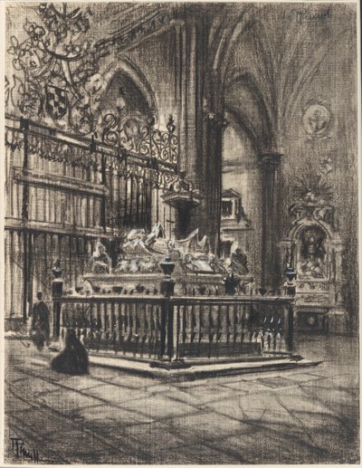 Alcalá, „Wspaniały sarkofag” Ximenez autorstwa Joseph Pennell