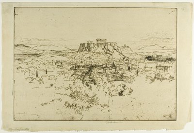 Ateny z góry Lybacettus autorstwa Joseph Pennell