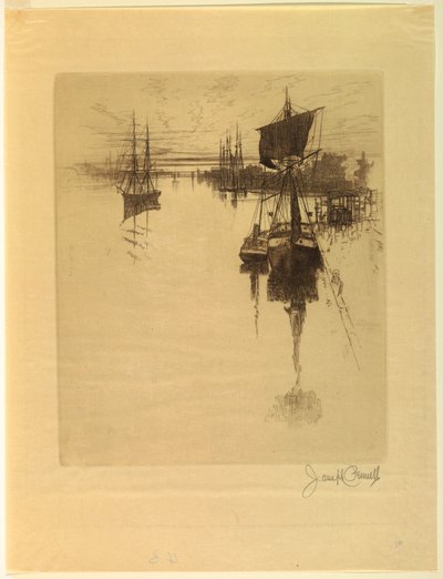 Poniżej mostu Chestnut Street autorstwa Joseph Pennell