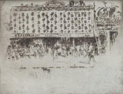 Brasserie, Au Lion Rouge, 1893. autorstwa Joseph Pennell