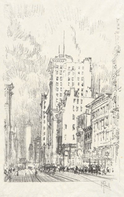 Broadway powyżej 23. ulicy, nr 11 w kolekcji Iconophile Club autorstwa Joseph Pennell
