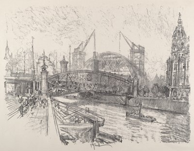 Budowa stacji Friedrichstrasse autorstwa Joseph Pennell