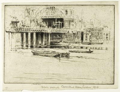 Stacja Cannon Street, od strony rzeki autorstwa Joseph Pennell