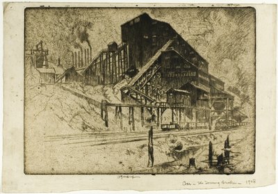 Węgiel — potężny łamacz autorstwa Joseph Pennell